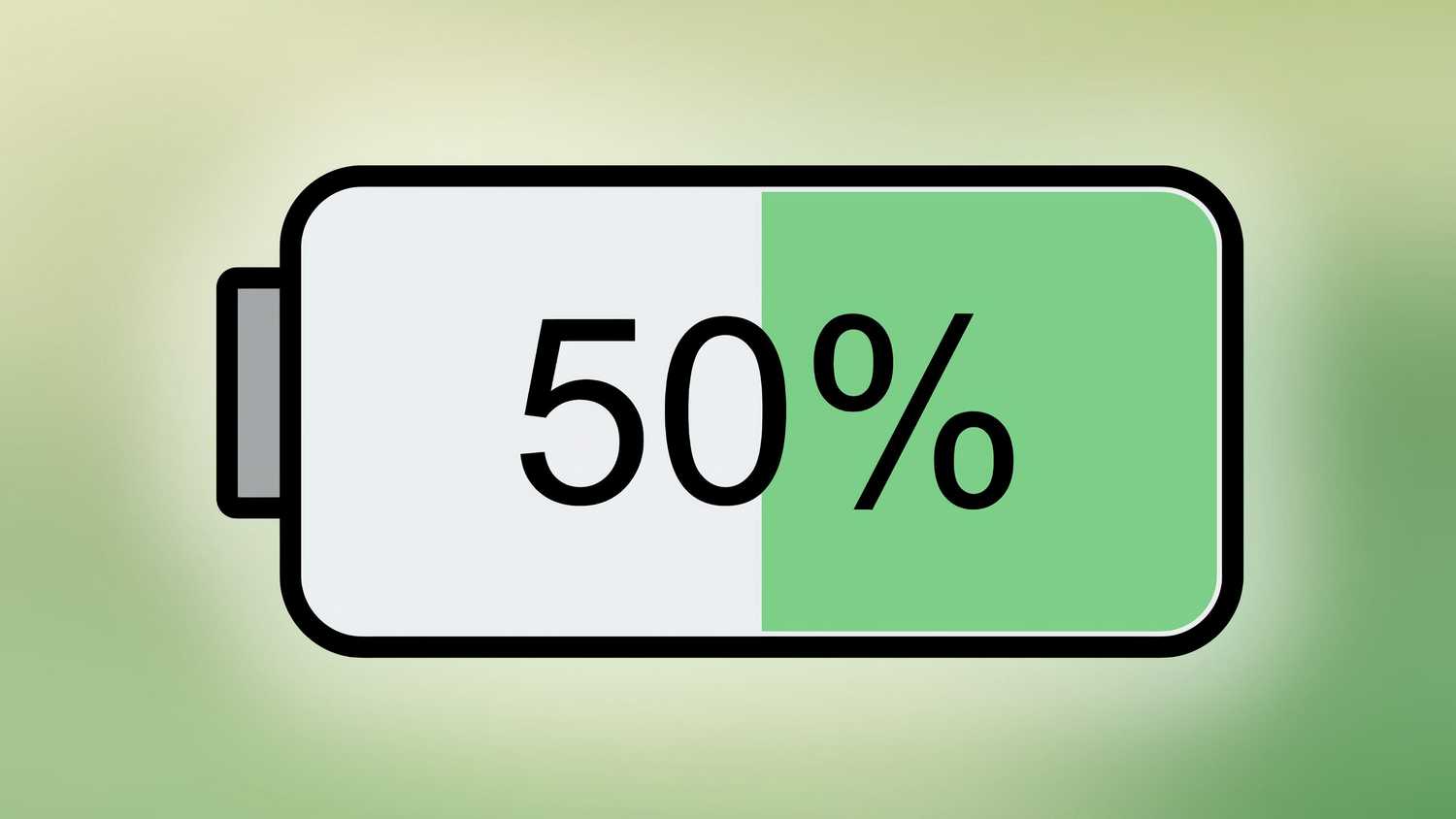 Half-charged battery graphic