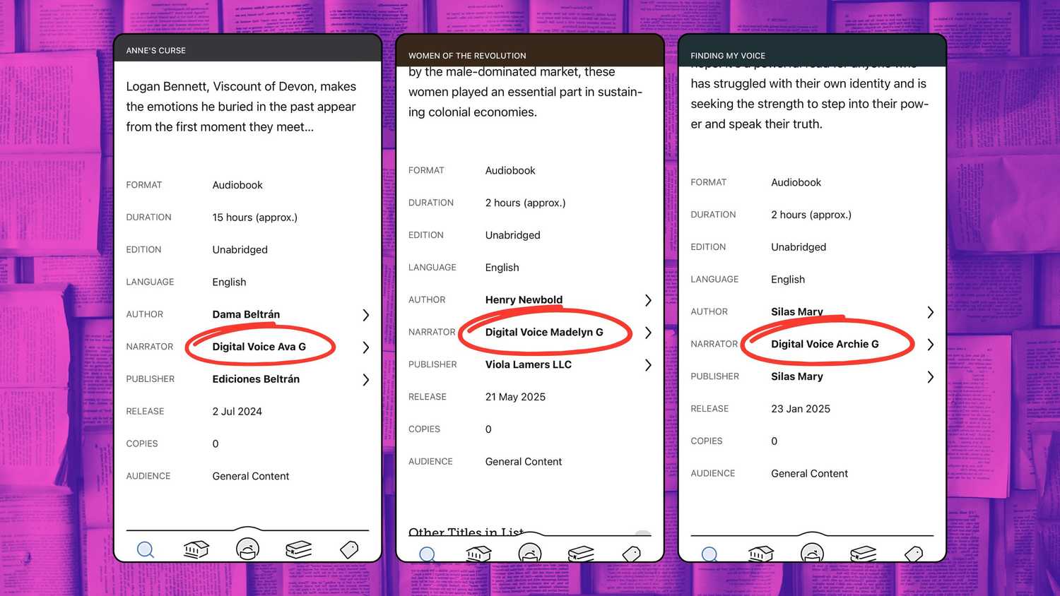 AI Authors in the libby app. 