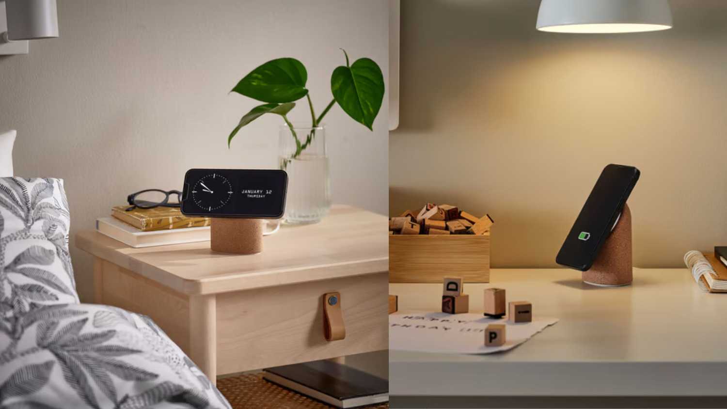 Two angles of the wireless stand. 