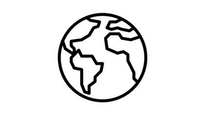 A black and white icon of a globe.