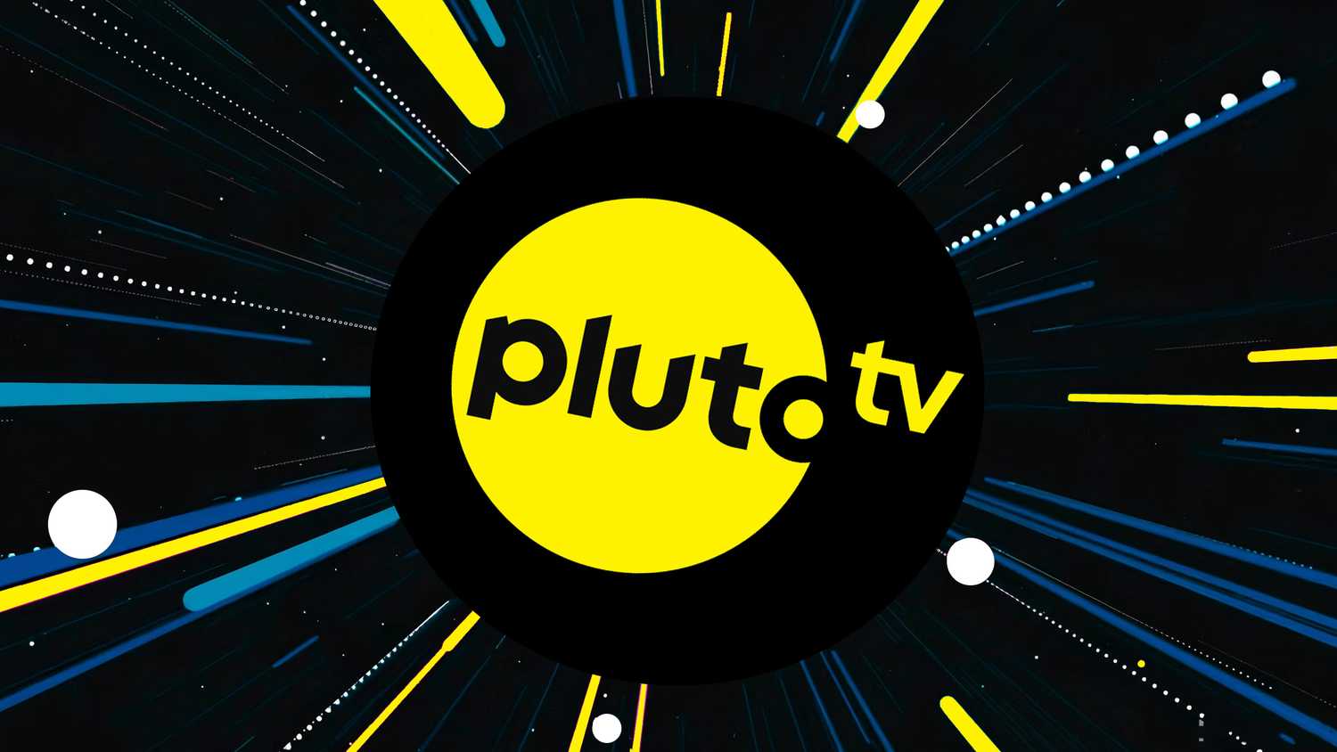 Pluto TV logo in space.