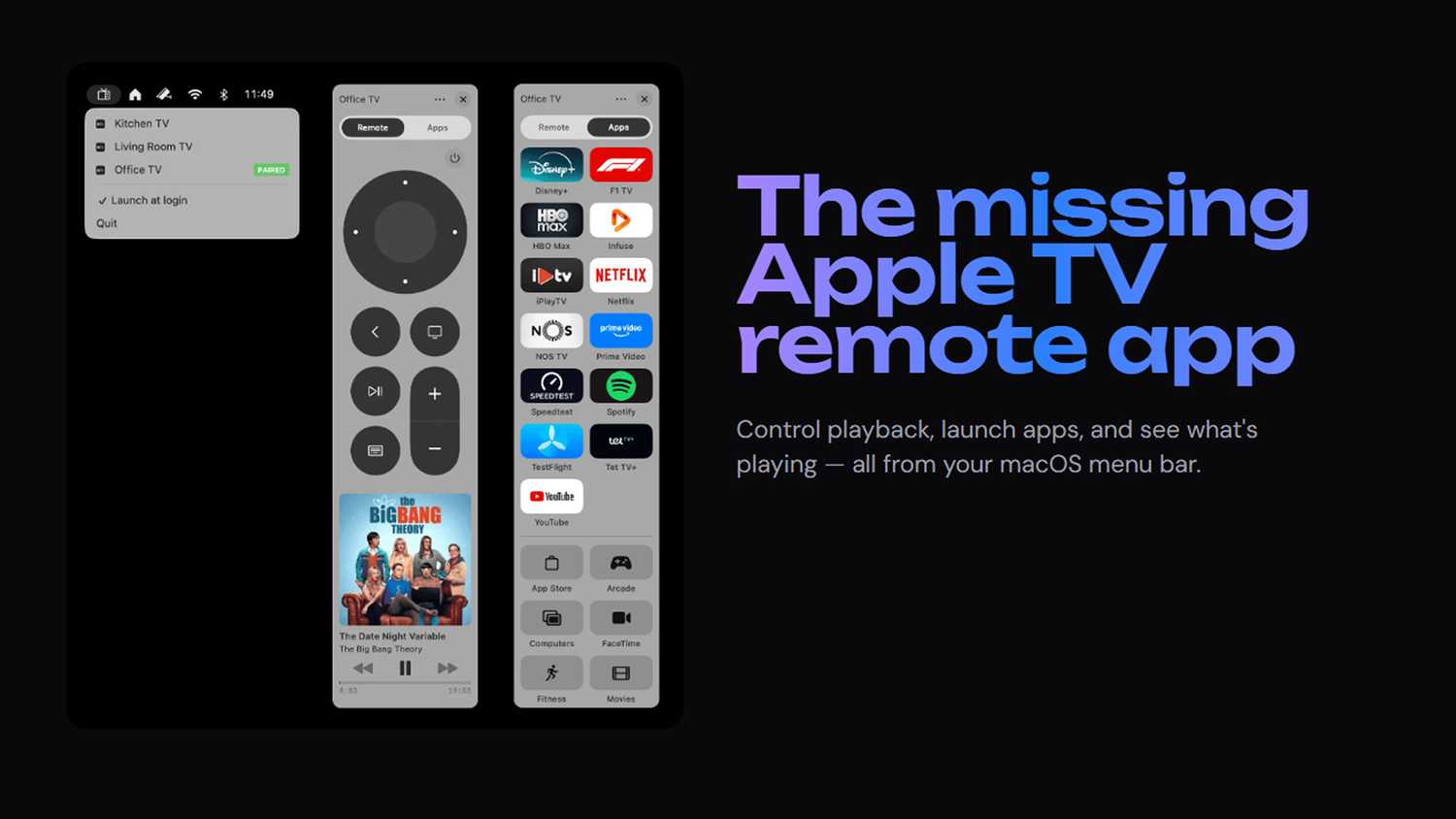 Itsytv app interface.