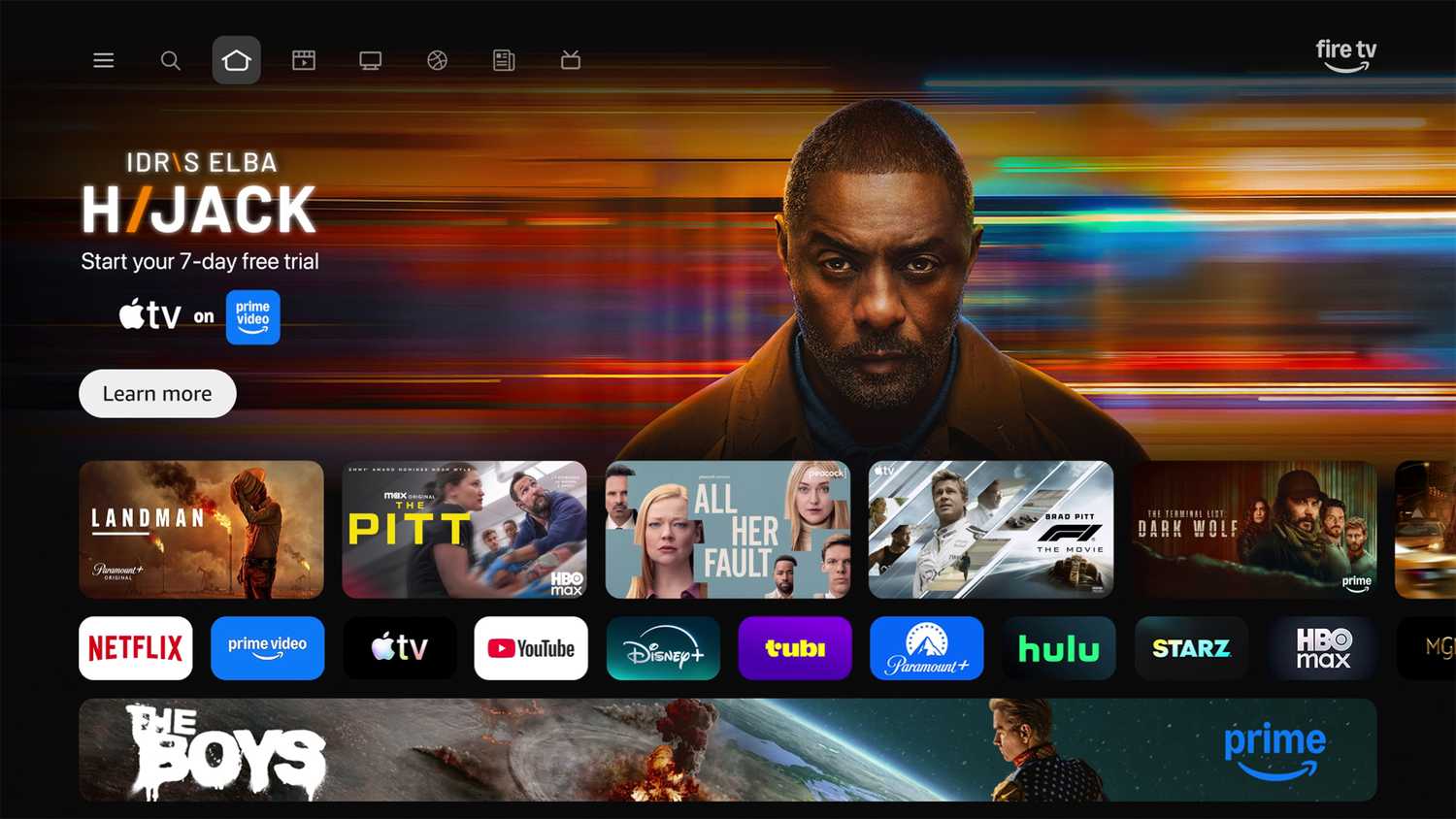 New Fire TV home screen.