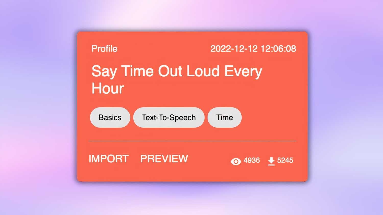 Say Time Out Loud Every Hour