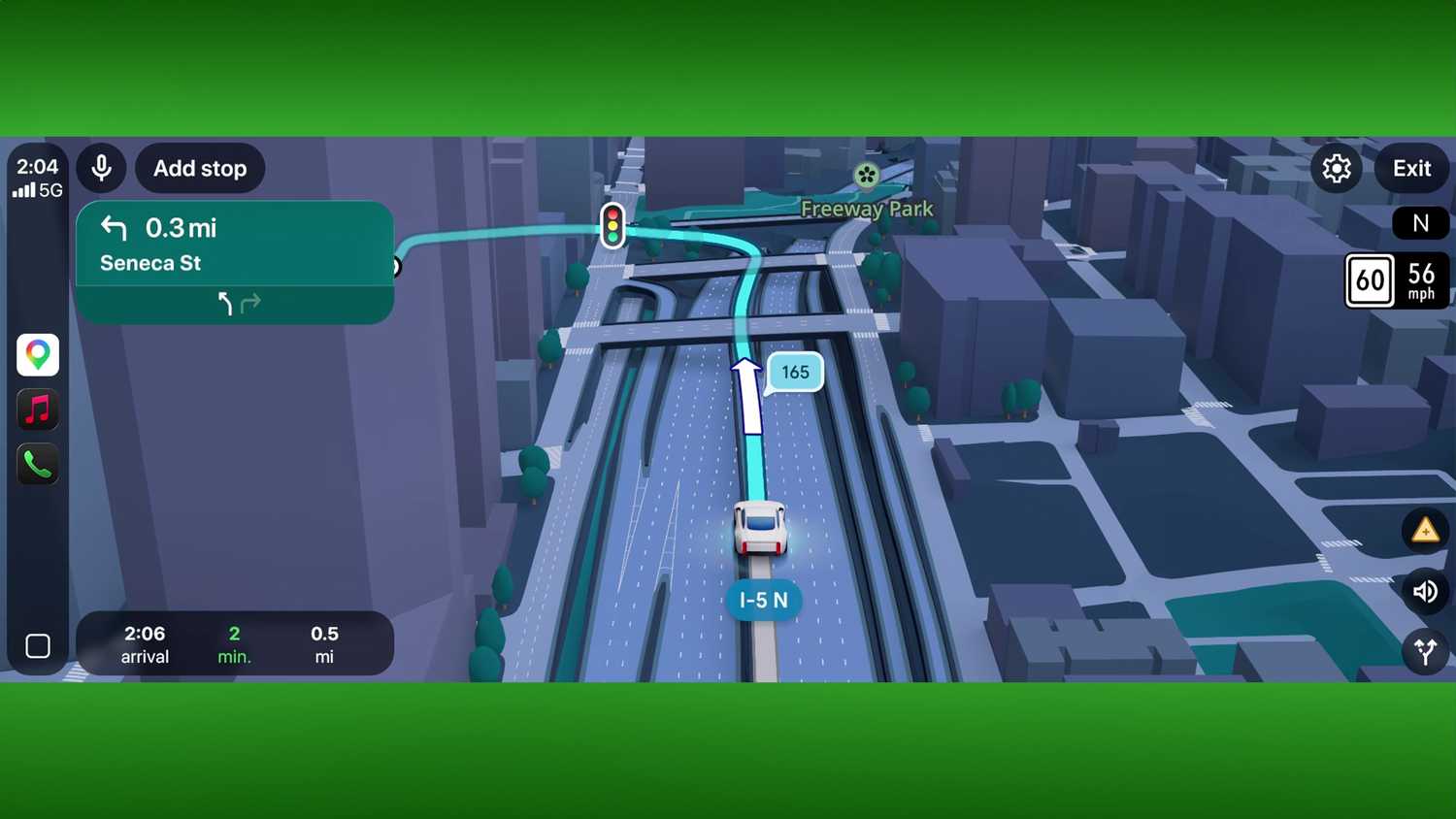 Google Maps Immersive Navigation.