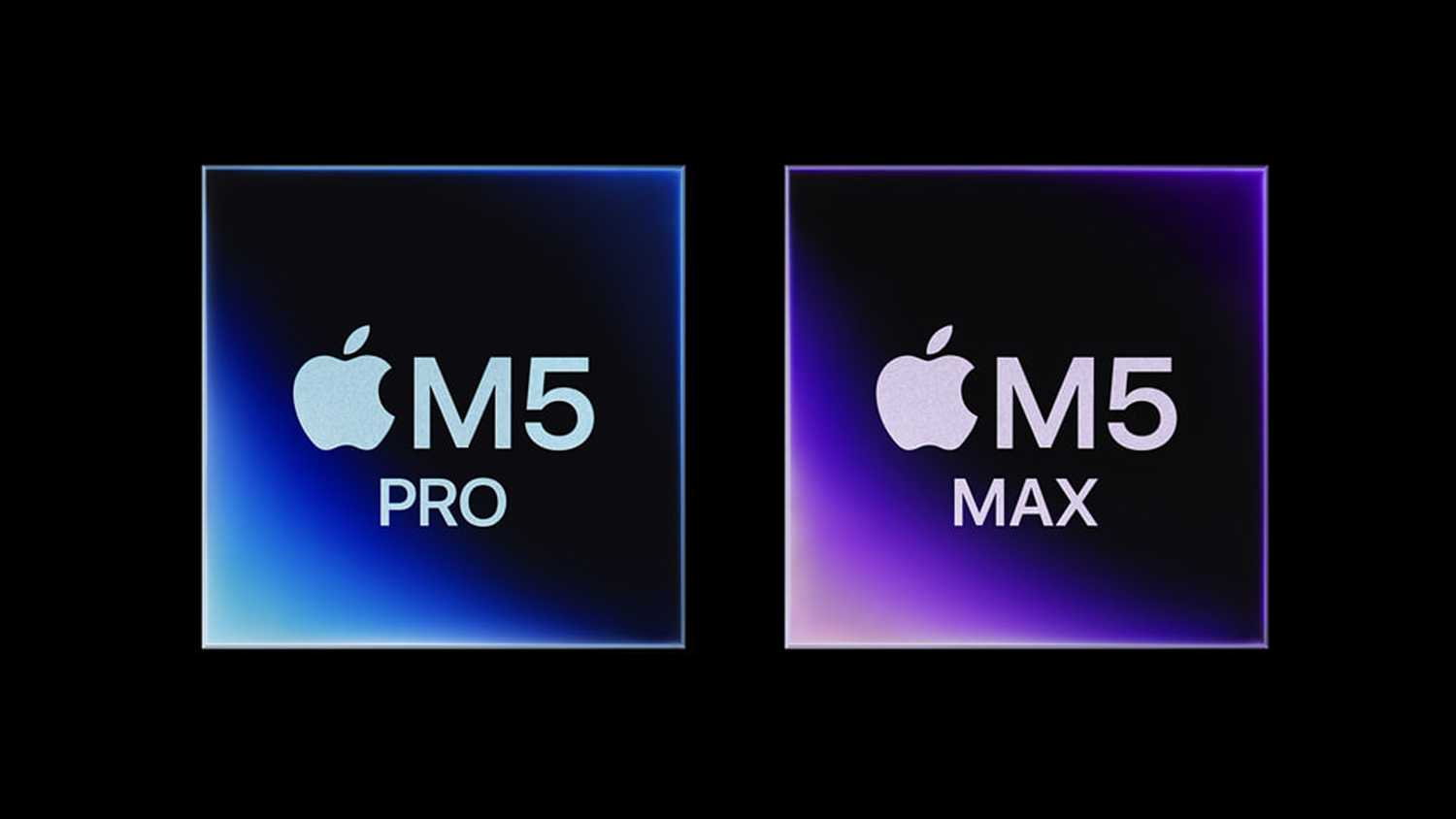 M5 Pro and M5 Max logos.