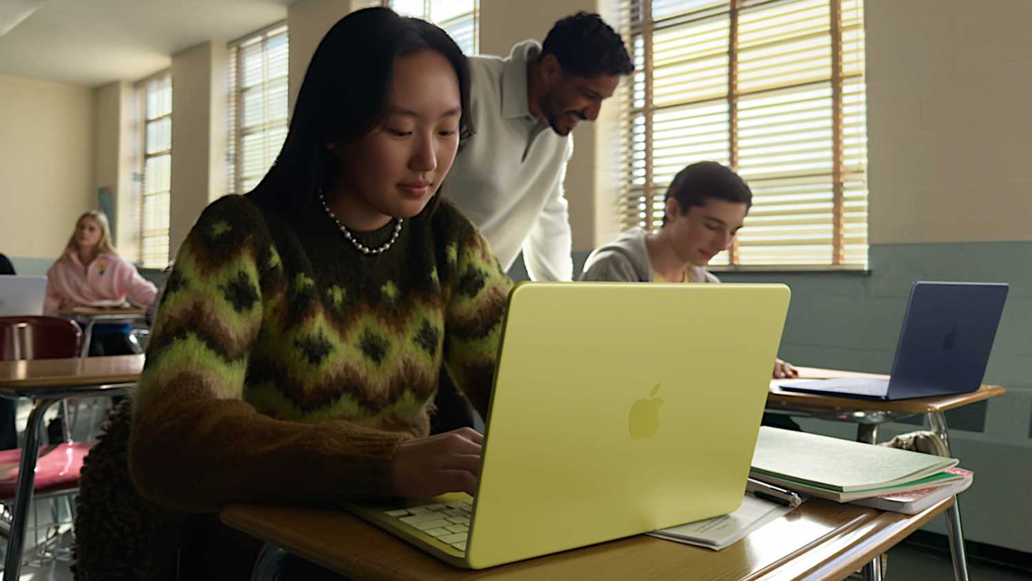 A MacBook Neo in class.