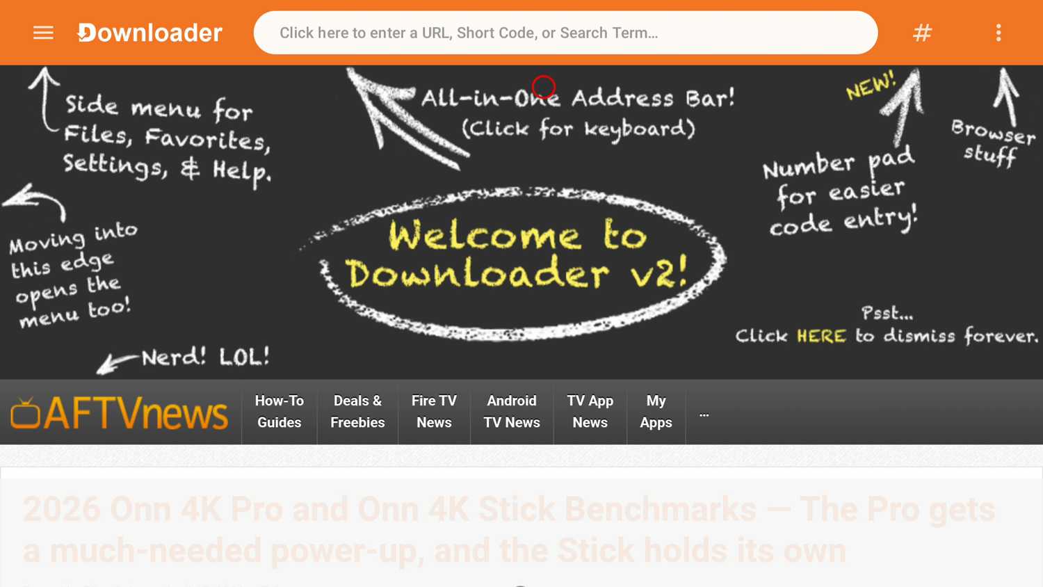Downloader app on Fire Stick.