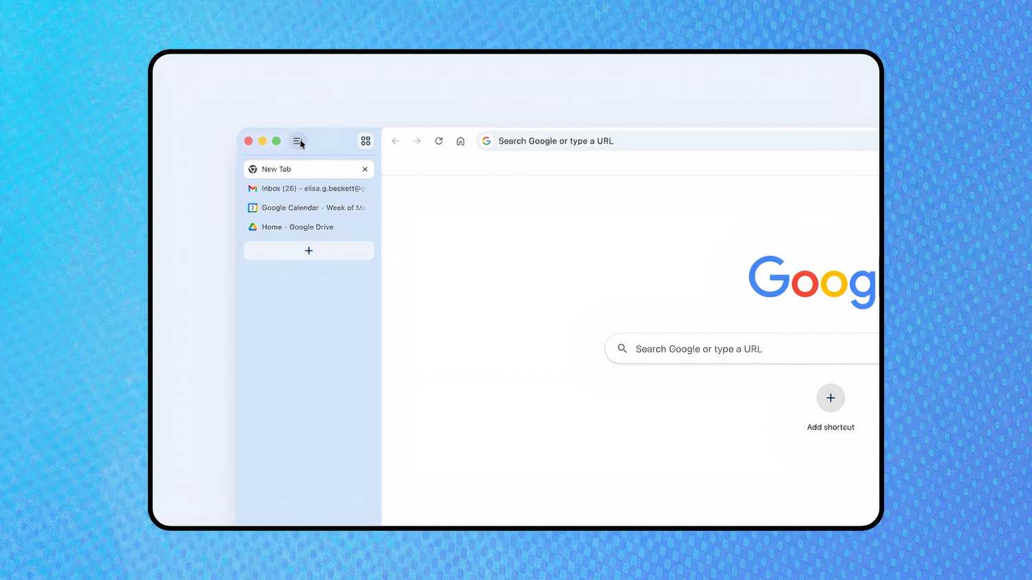 Chrome vertical tab showcase from Google