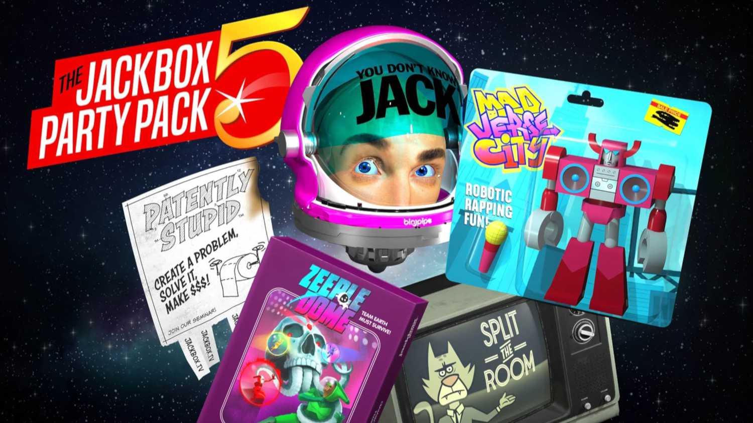 The Jackbox Party Pack 5 title screen.