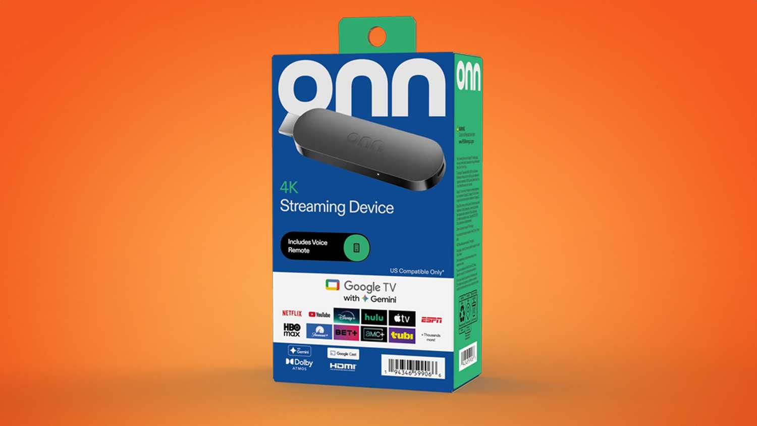 Onn 4K Streaming Device box.
