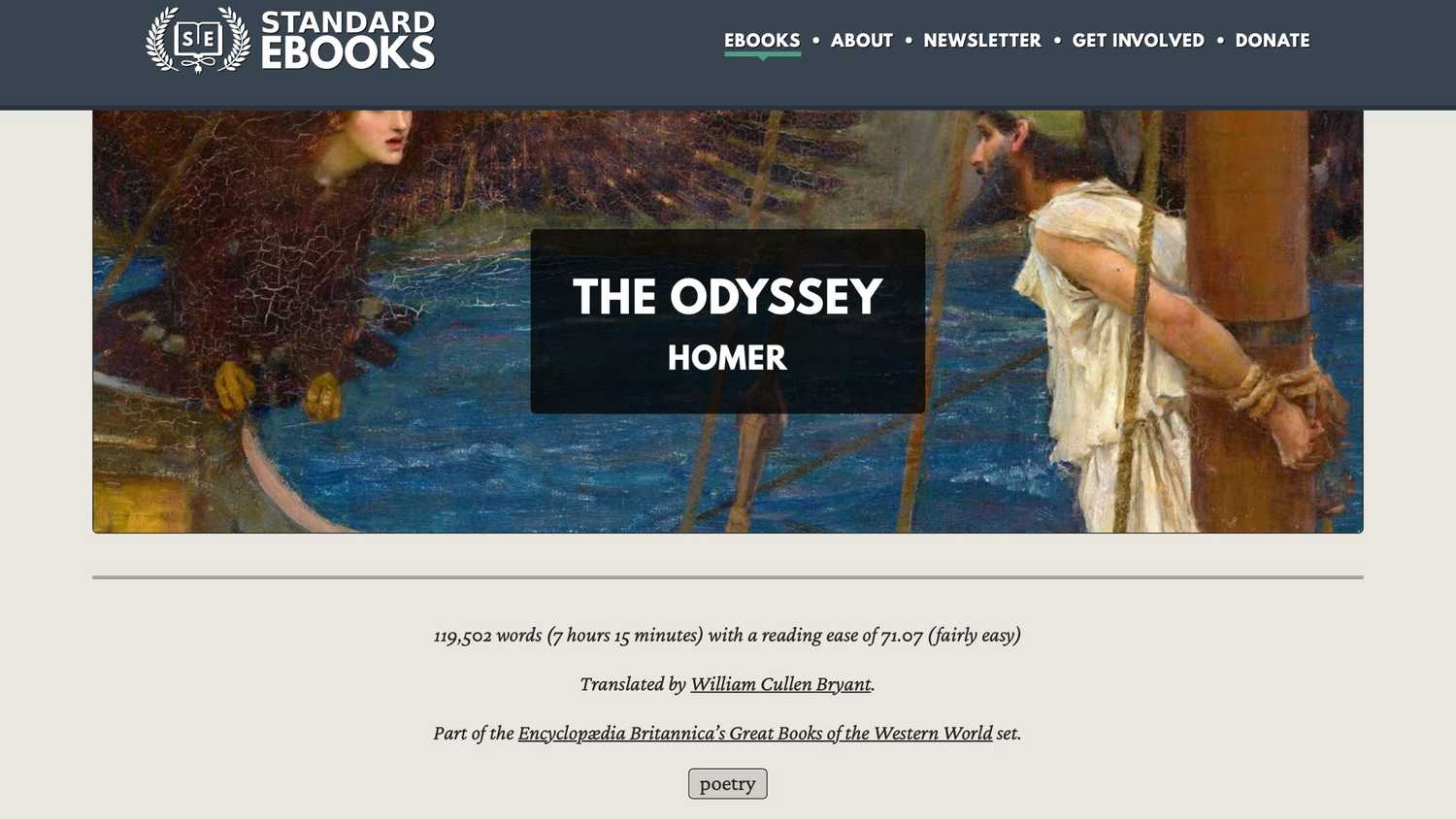 The Odyssey on Standard Ebooks. 