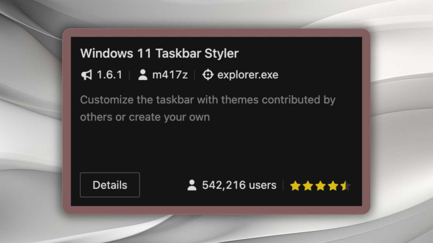Windhawk Windows 11 Taskbar Styler mod