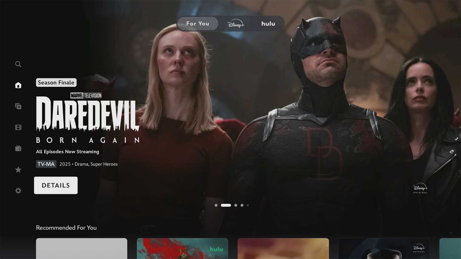 Disney+ home page.