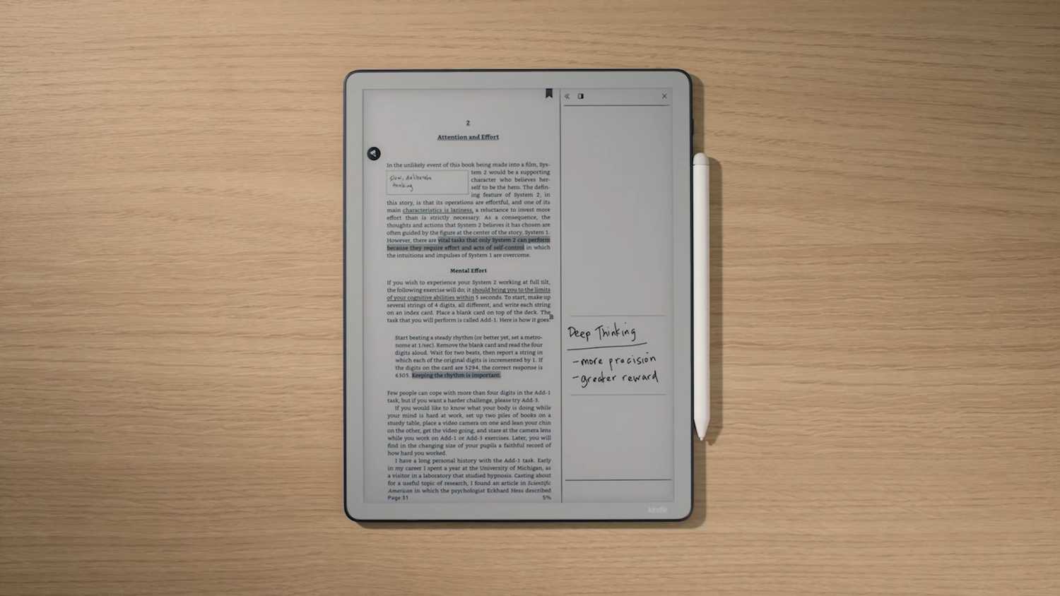 New Kindle Scribe screen.
