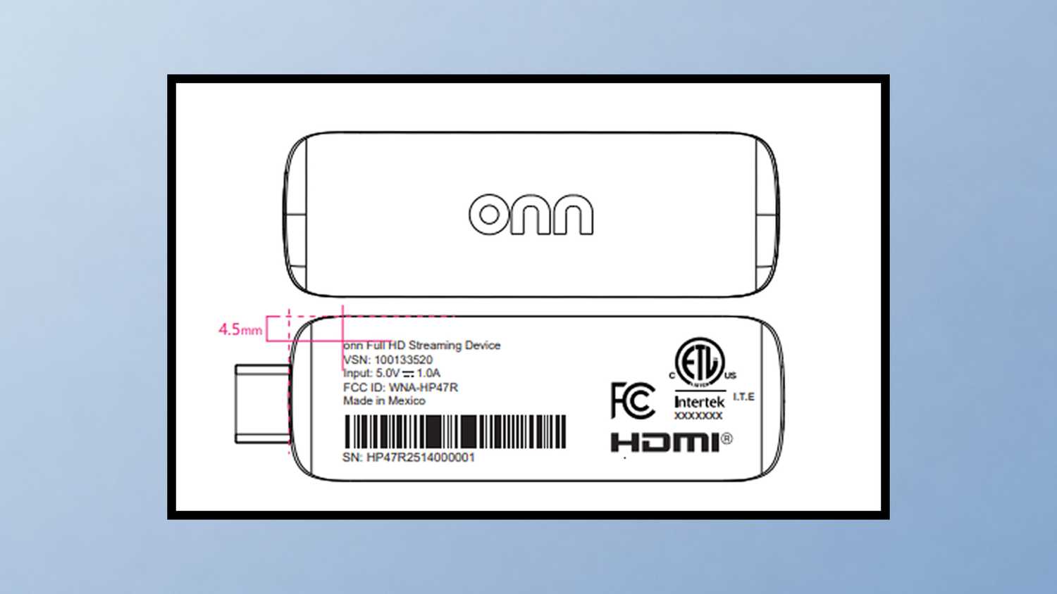 Onn HD Stick drawings.