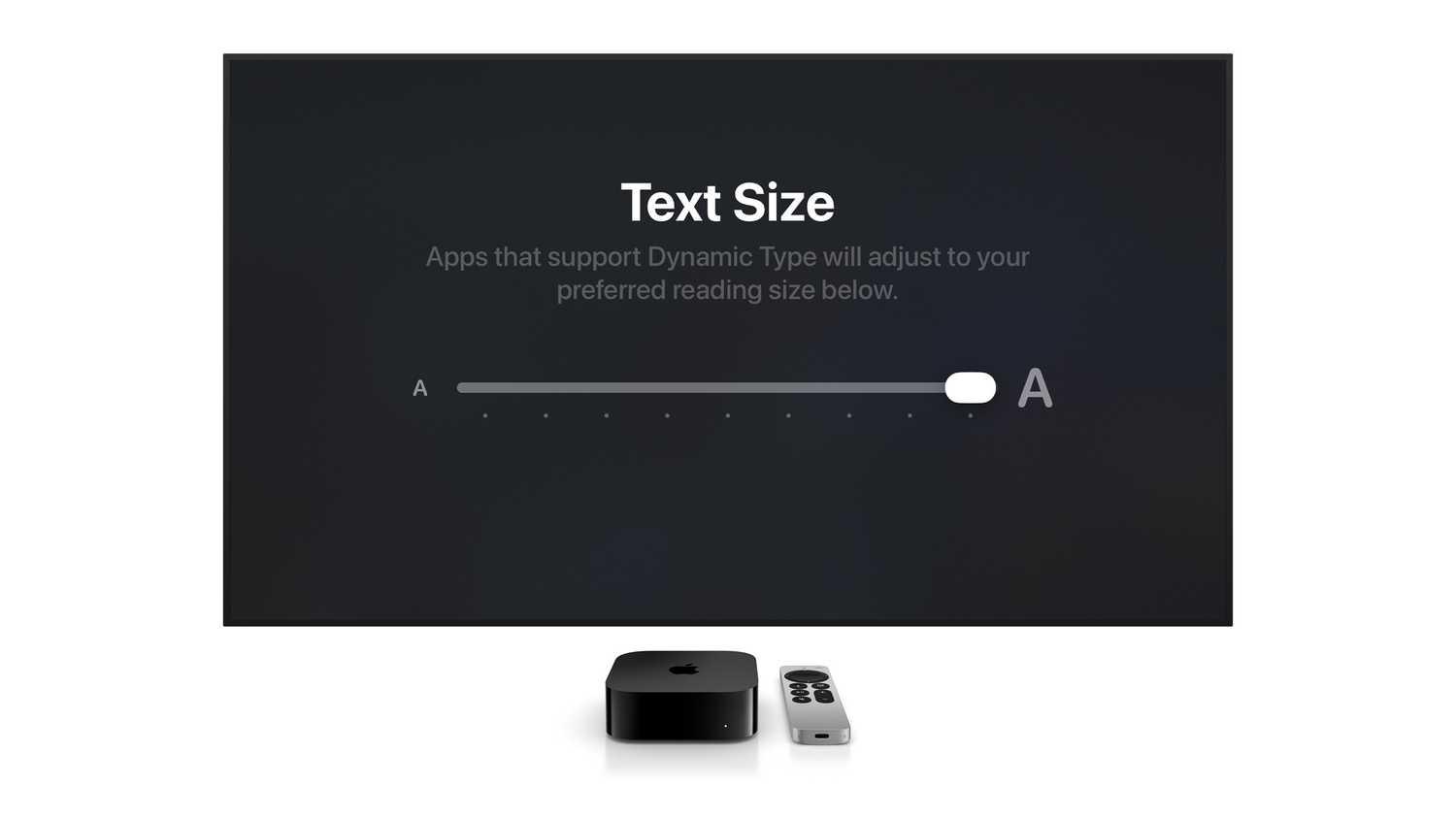 Larger Text feature on Apple TV.