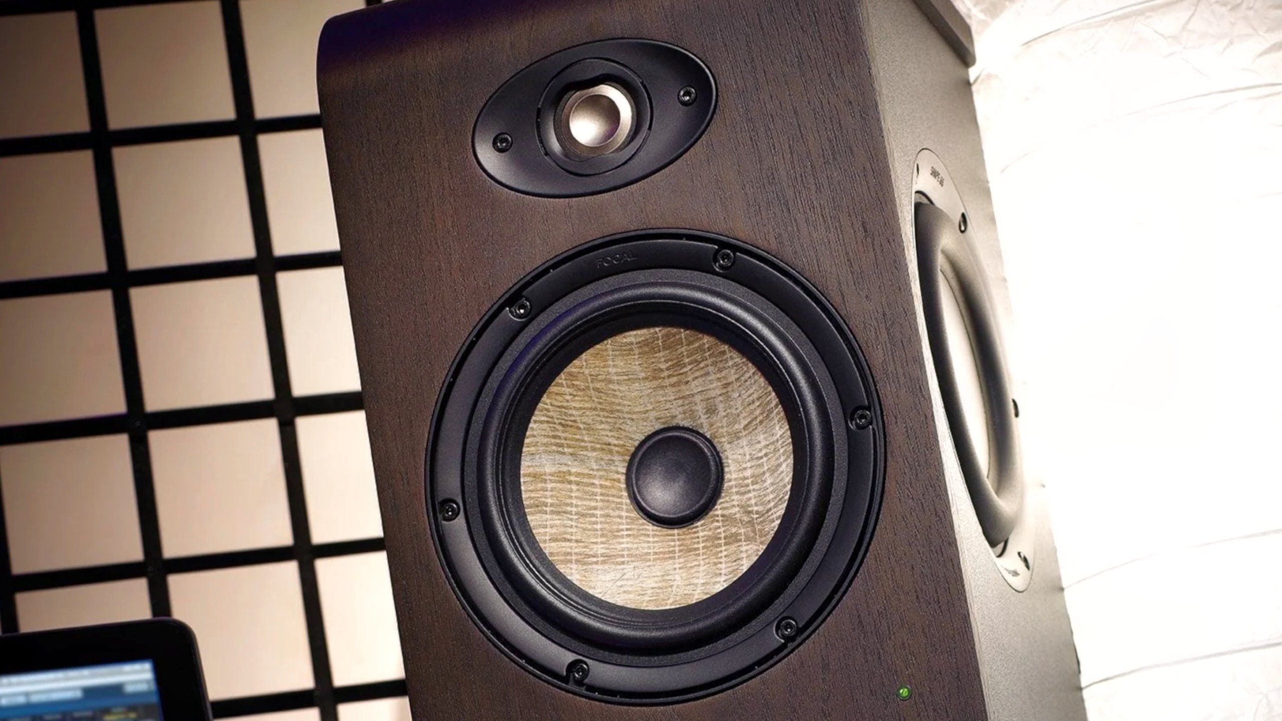 A Focal Shape 65 studio monitor speaker.