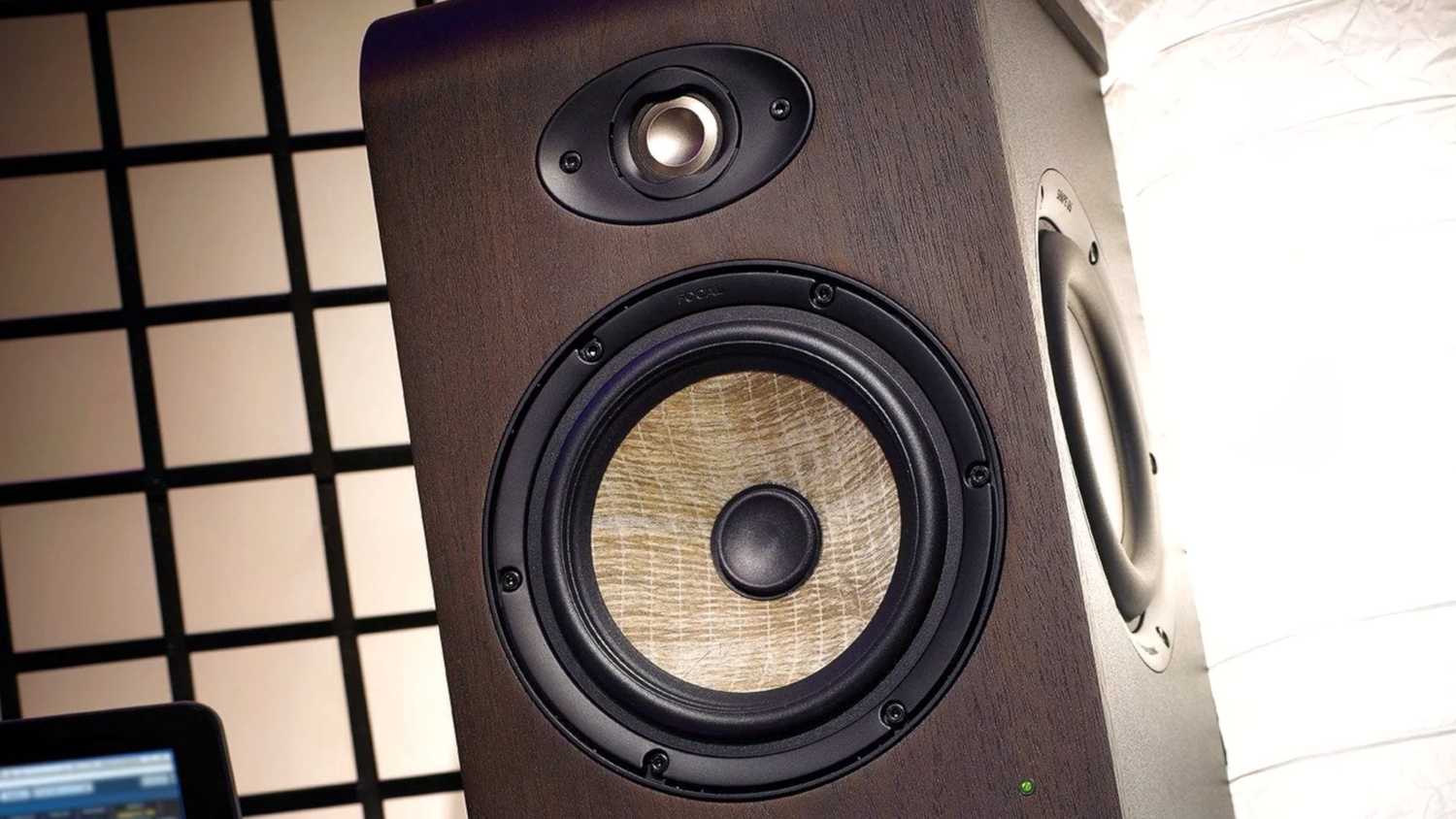 A Focal Shape 65 studio monitor speaker.