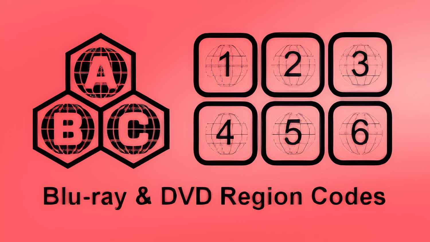 Blu-ray and DVD region codes graphic from Region Free DVD .net
