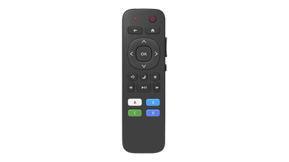 A still photo of the Insignia Roku replacement remote.