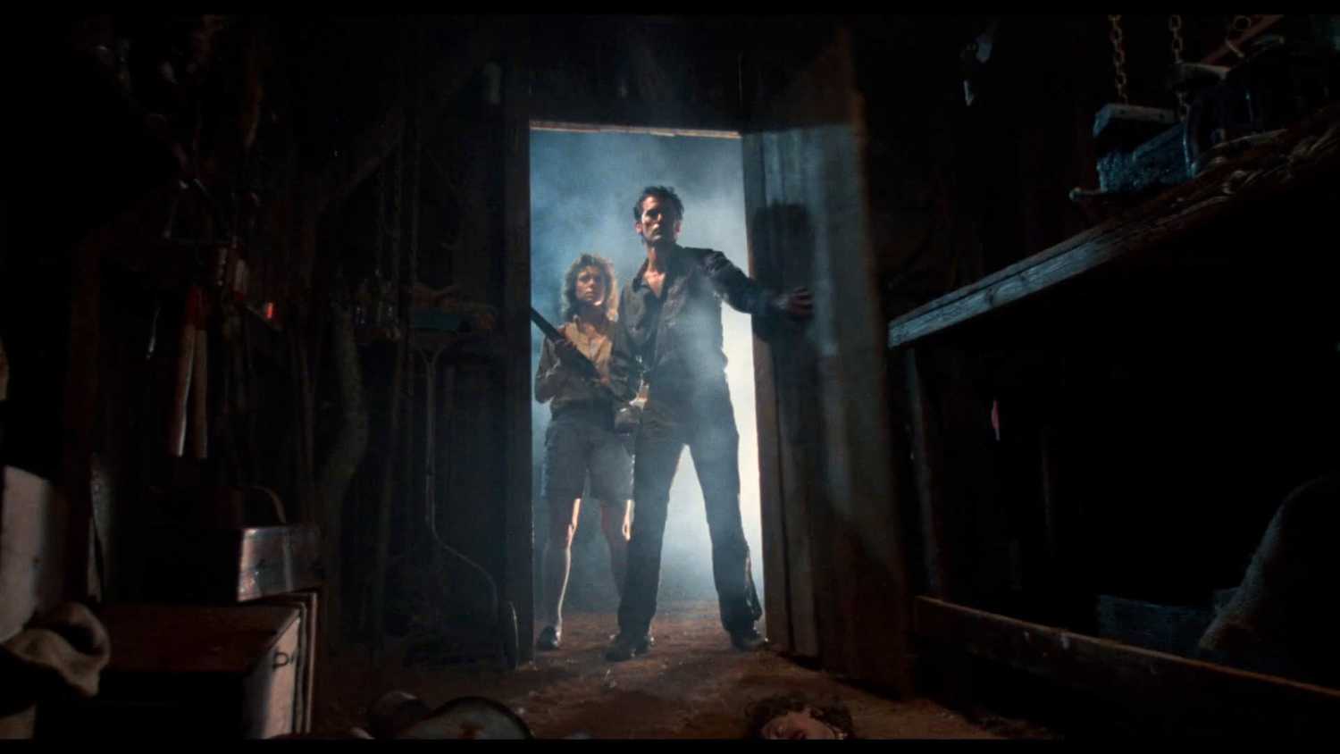 Ash entering a shed in Evil Dead 2.