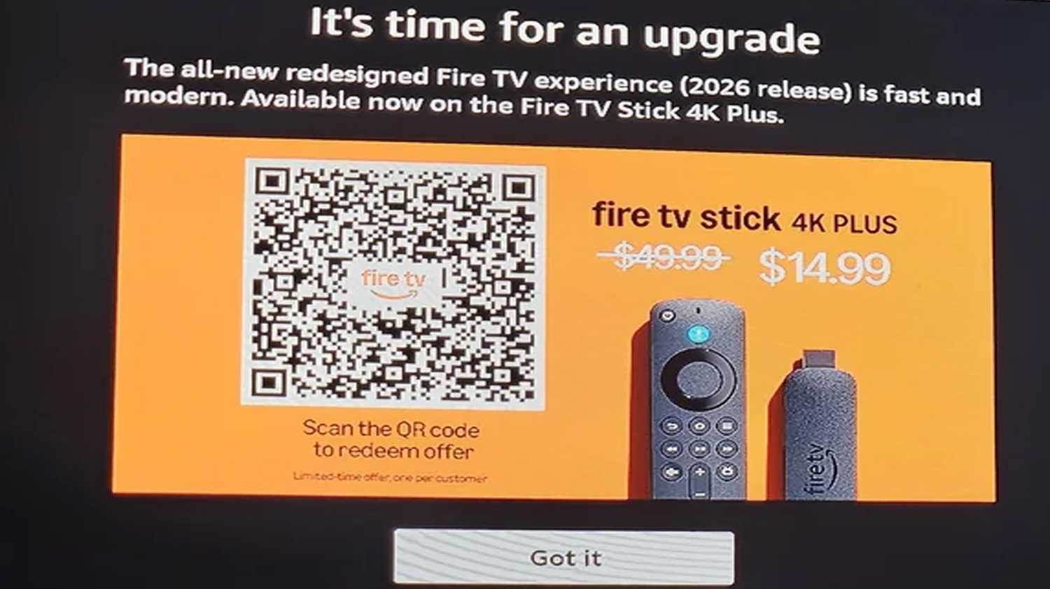 Fire TV Stick 4K Plus promo.