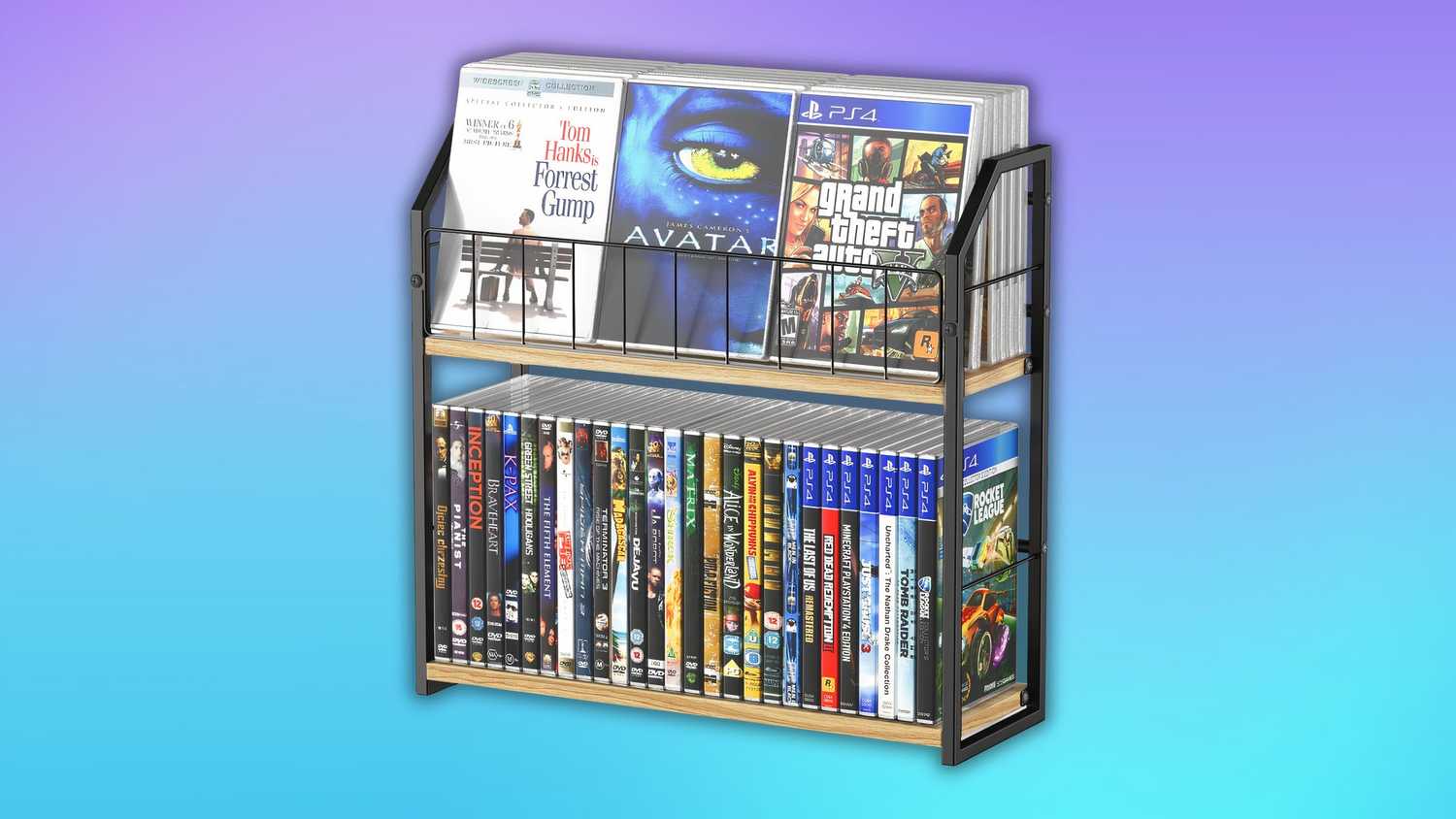 PAPAGIFTREE 2-Tier Disc Storage Rack