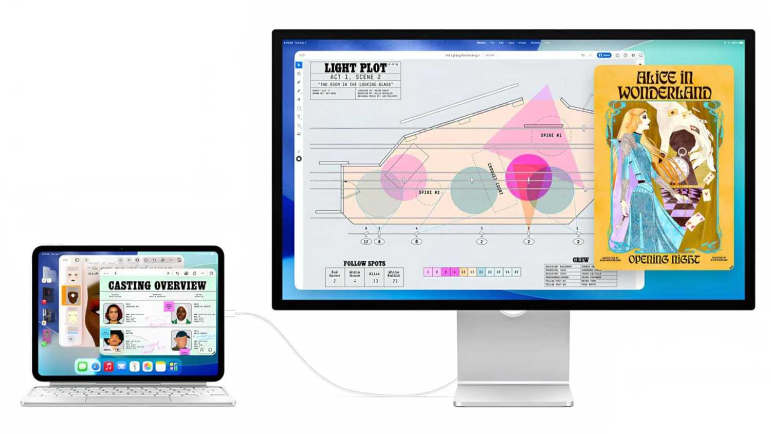 Stage Manager for iPad on an external display.