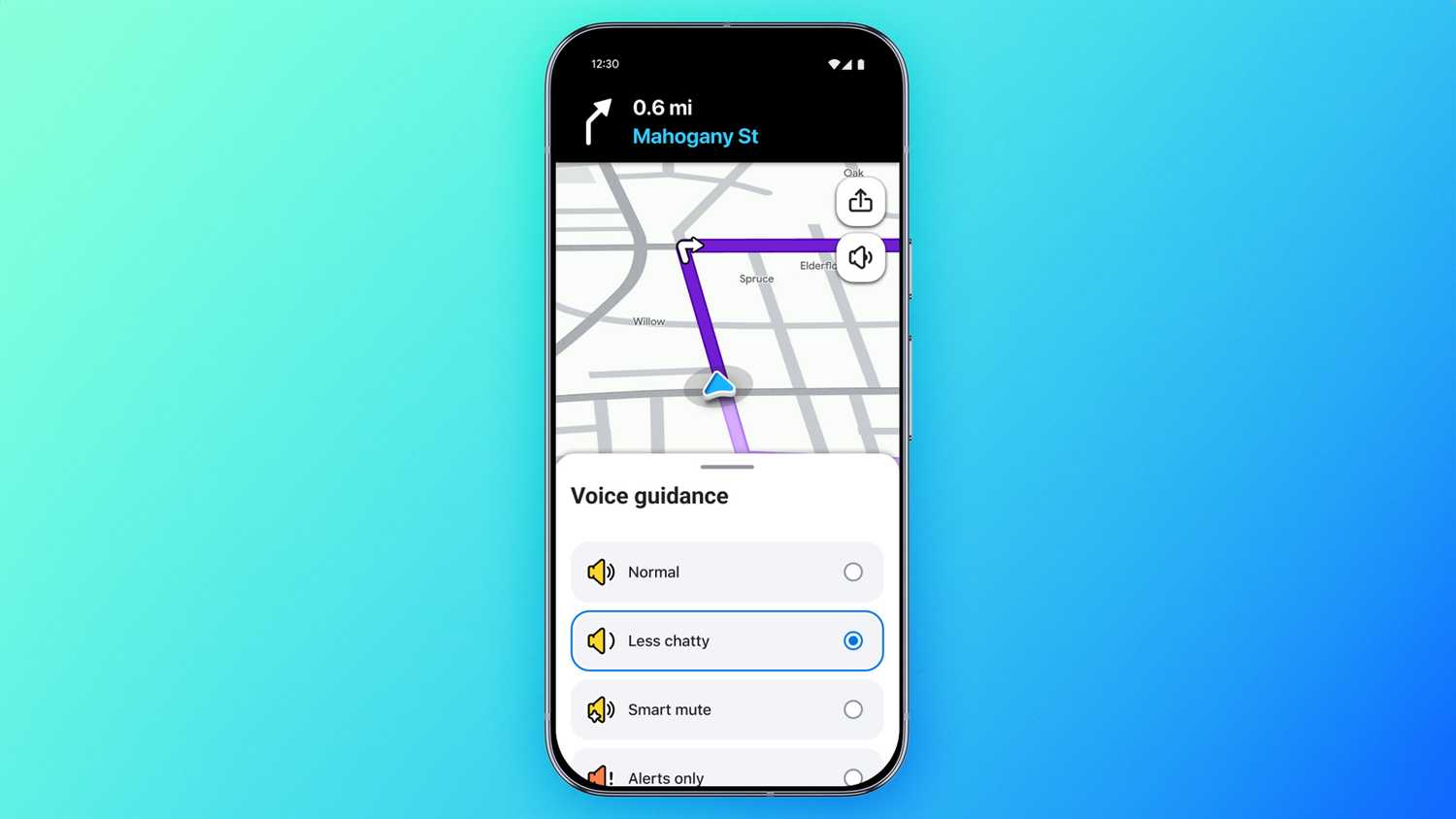 Less chatty mode on Waze.