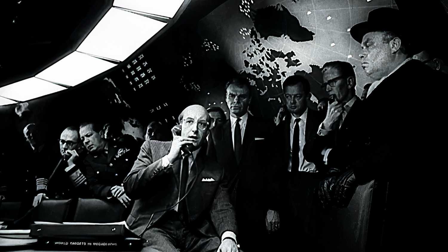The President talking to the Soviets in Stanley Kubrick's Dr. Strangelove.