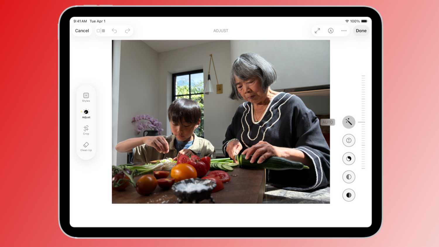 Editing with the Photos app in iPadOS 26.
