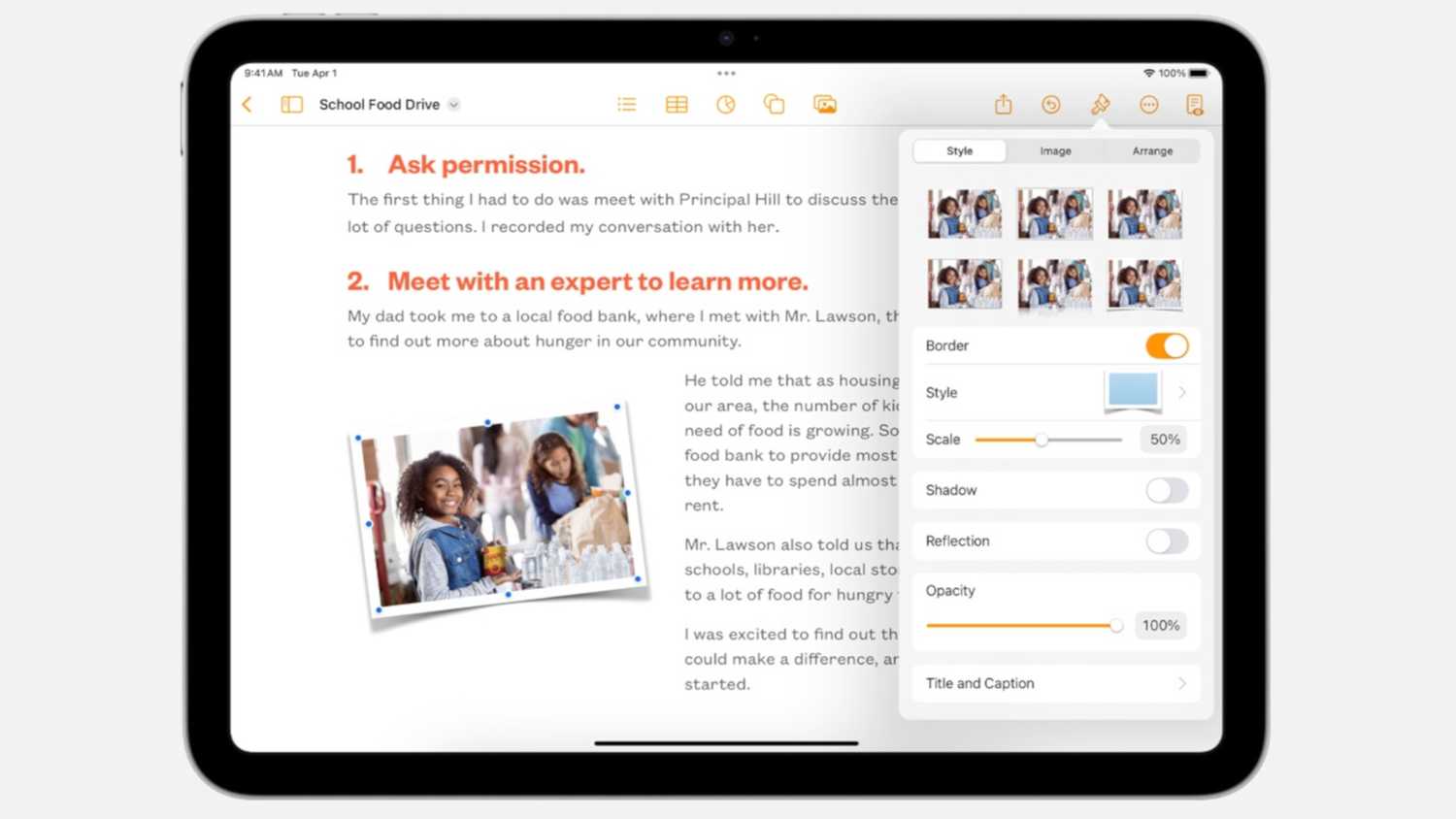 Pages-iPad-school