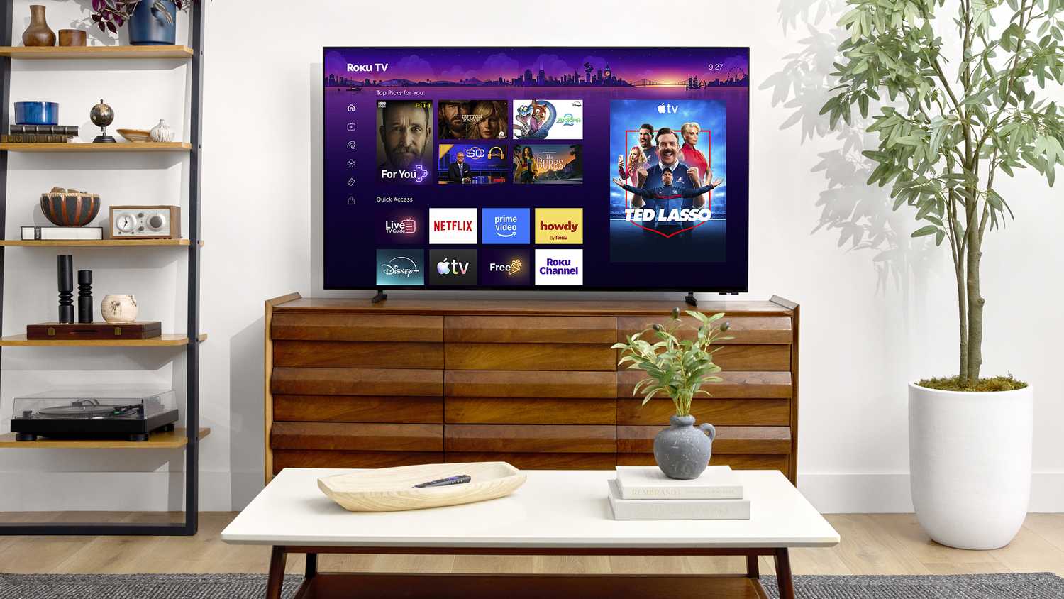 A Roku OLED TV.