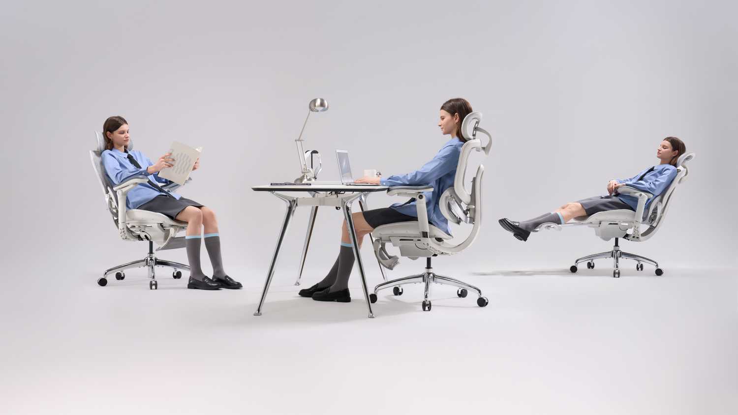 The many supportive positions a person can sit in with the Sihoo Doro C300 Pro V2 office chair.