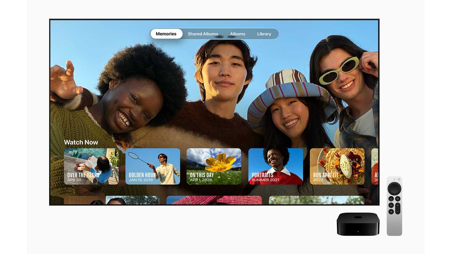 Apple TV with Albums app.