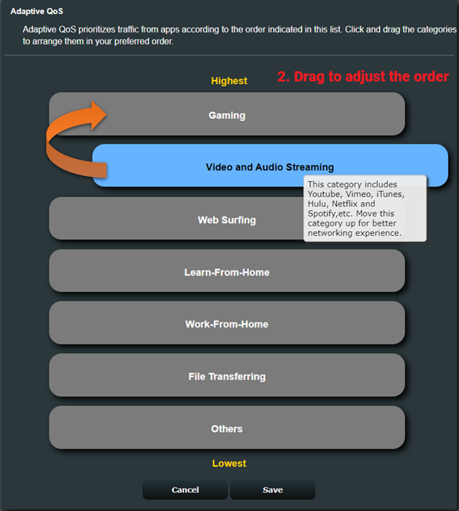 Adaptive QoS feature on Asus routers
