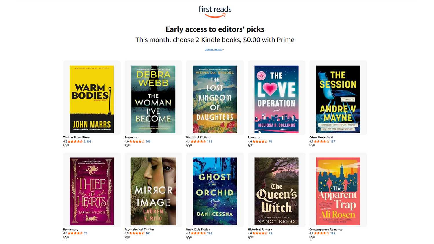 First Reads titles for October 2026.