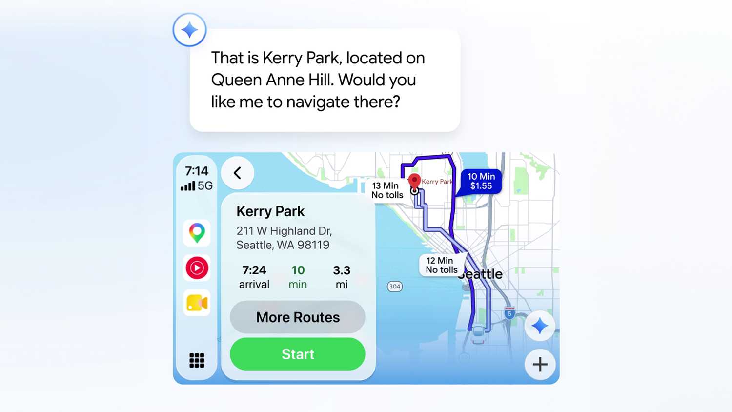 Gemini in Google Maps with CarPlay.