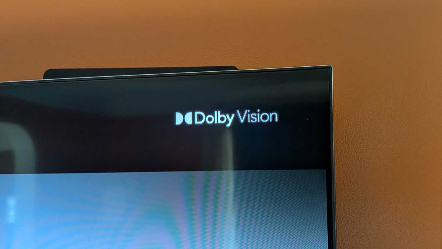 The Dolby Vision logo on an Amazon Fire TV mini-LED.