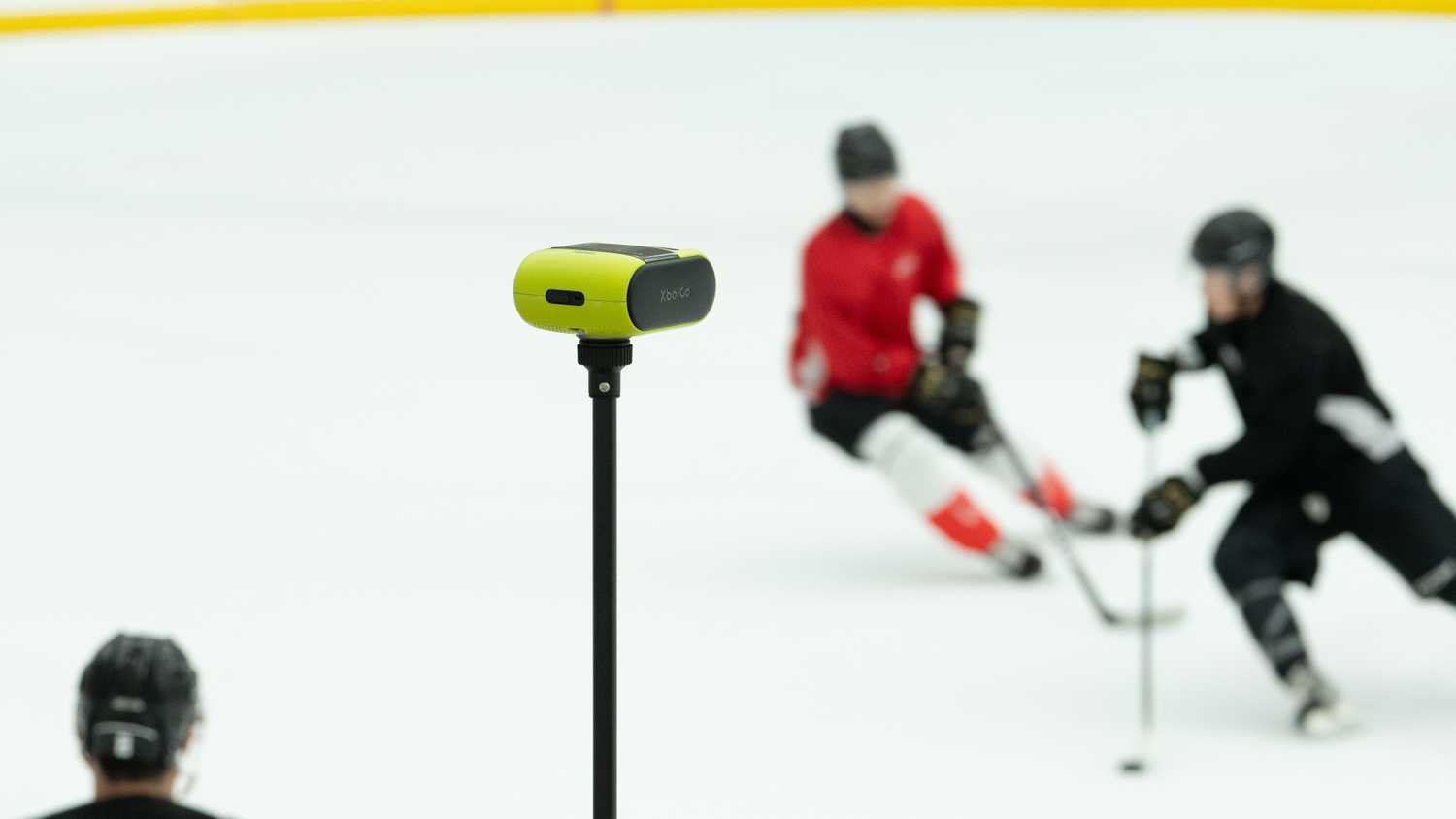 The XbotGo Falcon filming a hockey game.