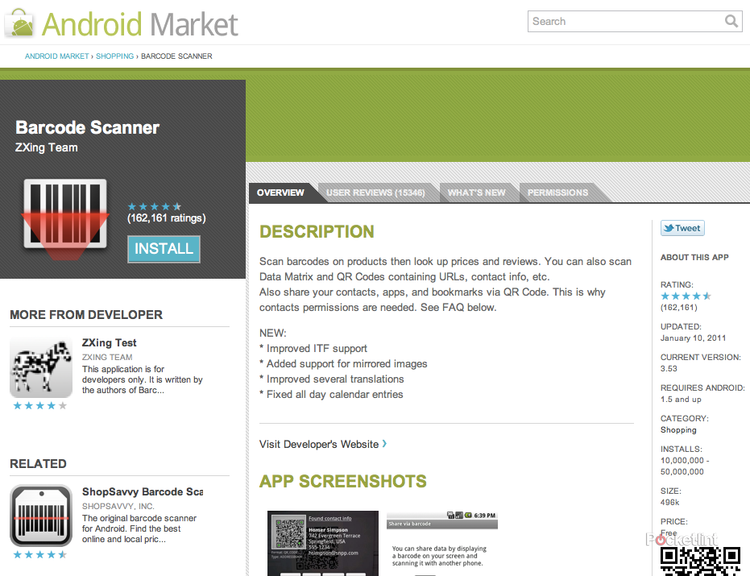 Android Market Website Android Market website will push apps to your phone