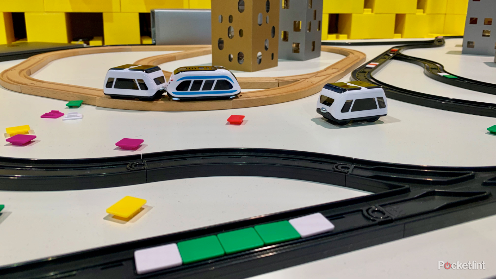 Wooden train set gets a 21st century make over with Intelino