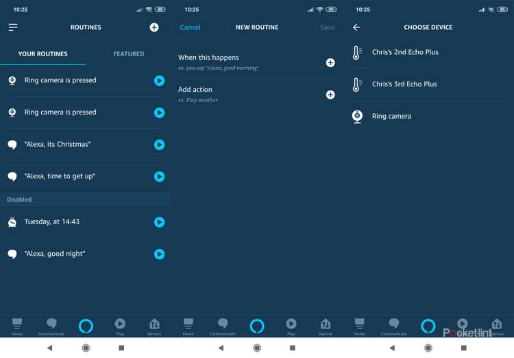 Alexa Routine Ring Doorbell Motion Detection example