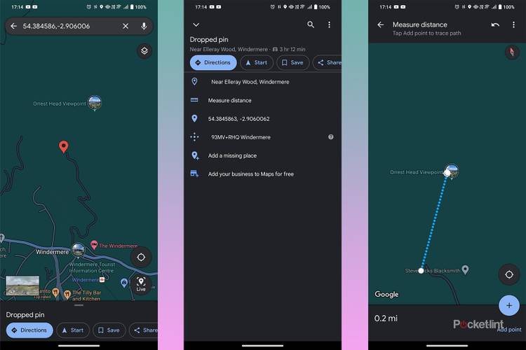 How to measure a distance with Google Maps