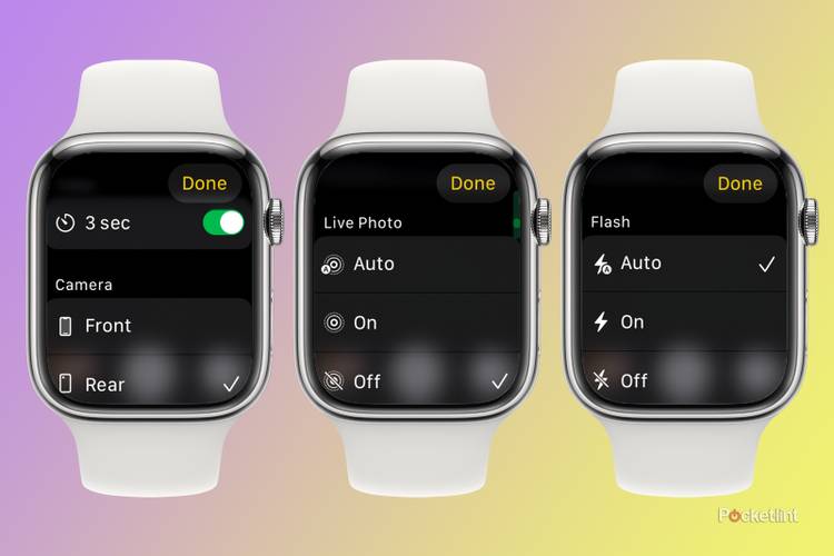 Apple Watch Camera Remote settings menu screenshot