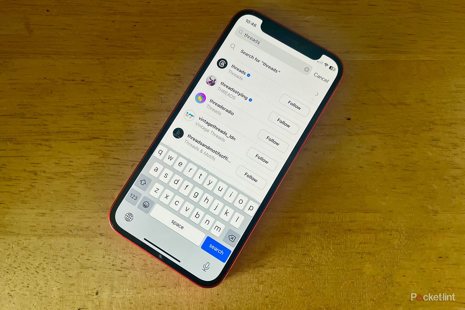 threads search on iphone 12 mini