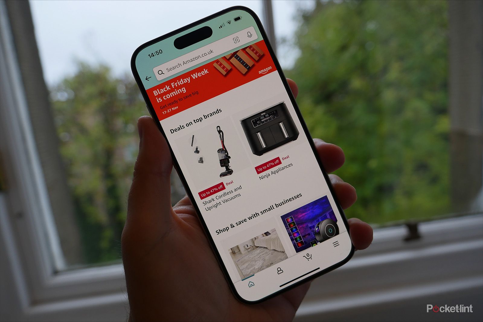 Amazon app showing Black Friday display 