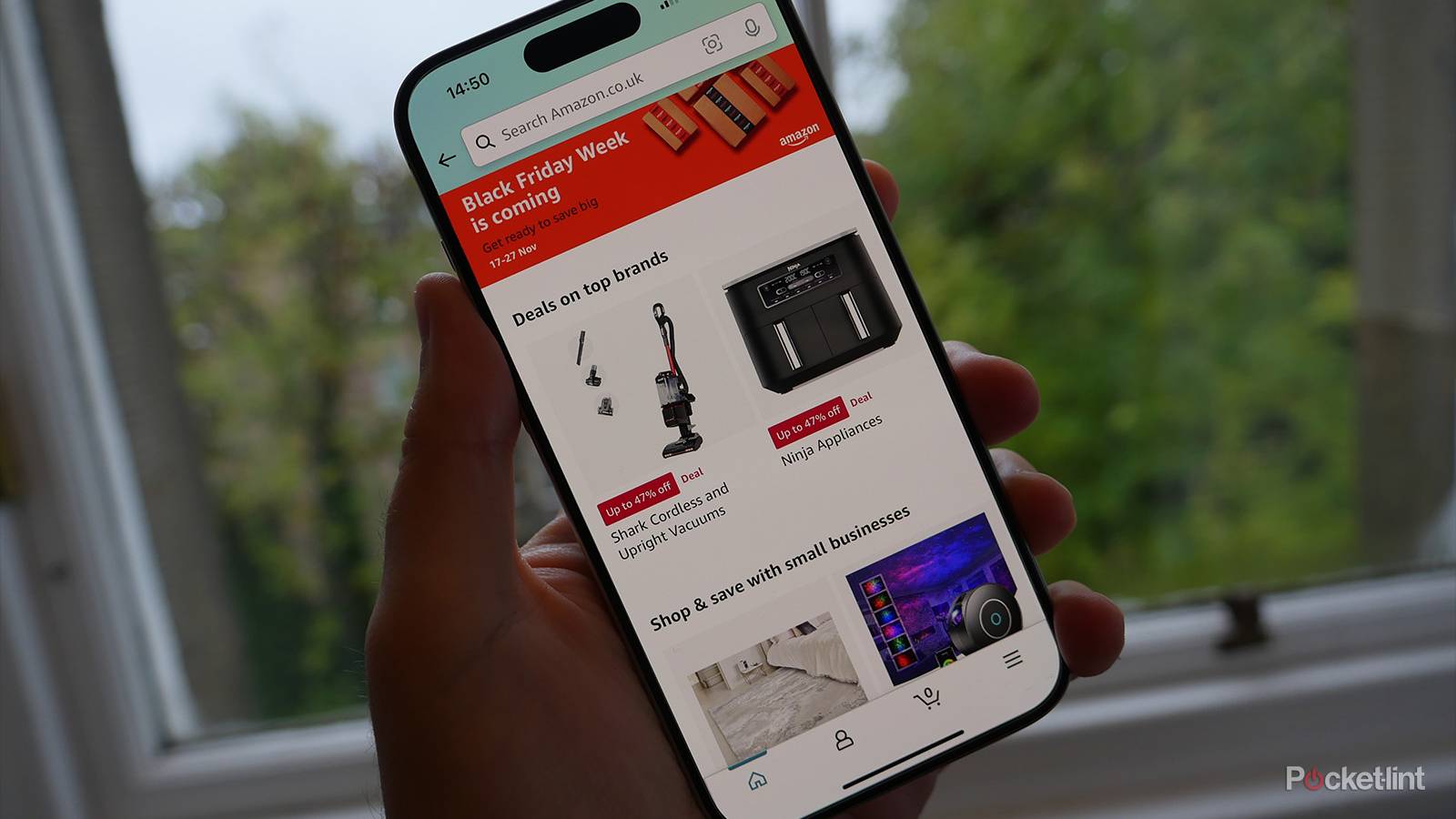 Amazon app showing Black Friday display 