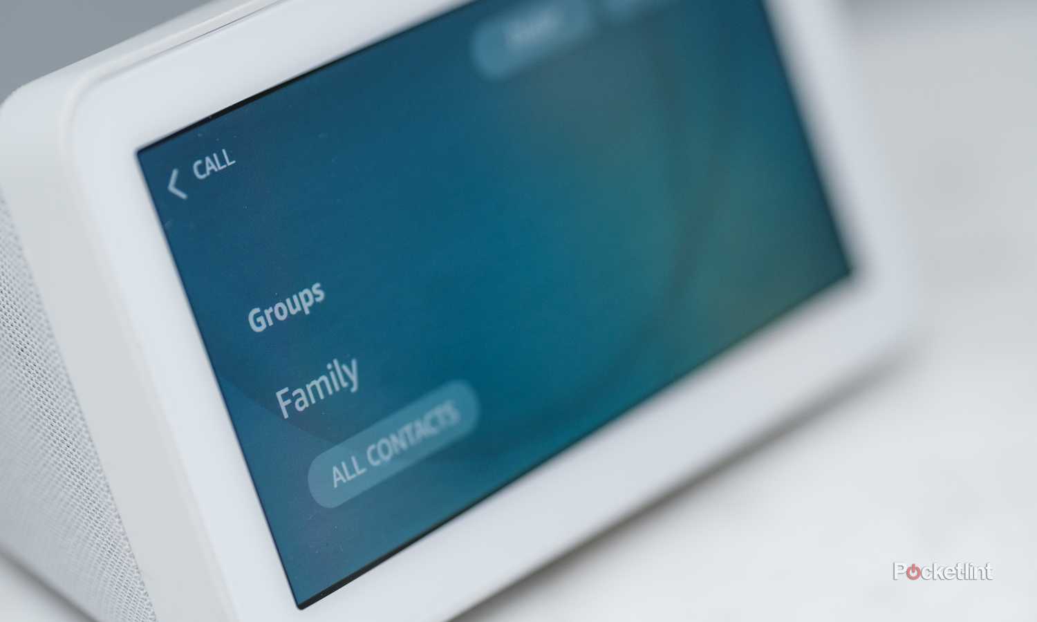 An Amazon Echo Show displaying a group on the screen